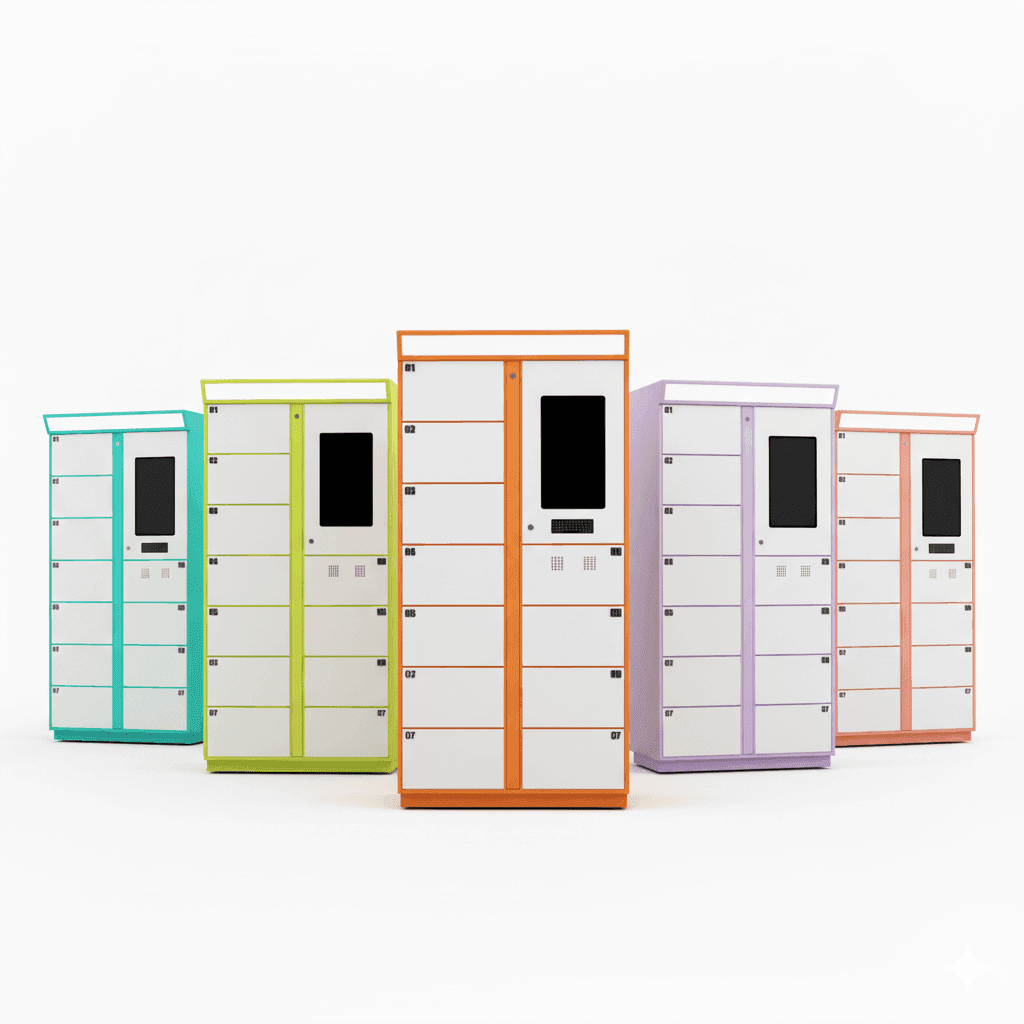 OEM Smart Shoe Cleaning Cabinet with Electronic Lock and Barcode Reader Assembled for Supermarket