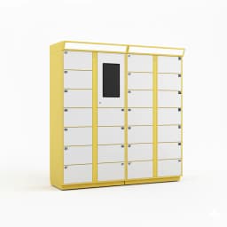 hotel shoe washing locker compartment detail with electronic lock