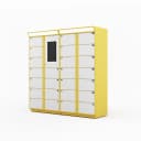 smart shoe care locker side view showing multi-size compartments