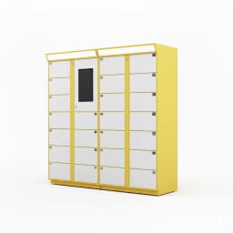 smart shoe care locker side view showing multi-size compartments