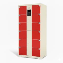 commercial locker system with multi-size compartments for retail use