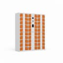 phone charging locker side angle showing compartment layout