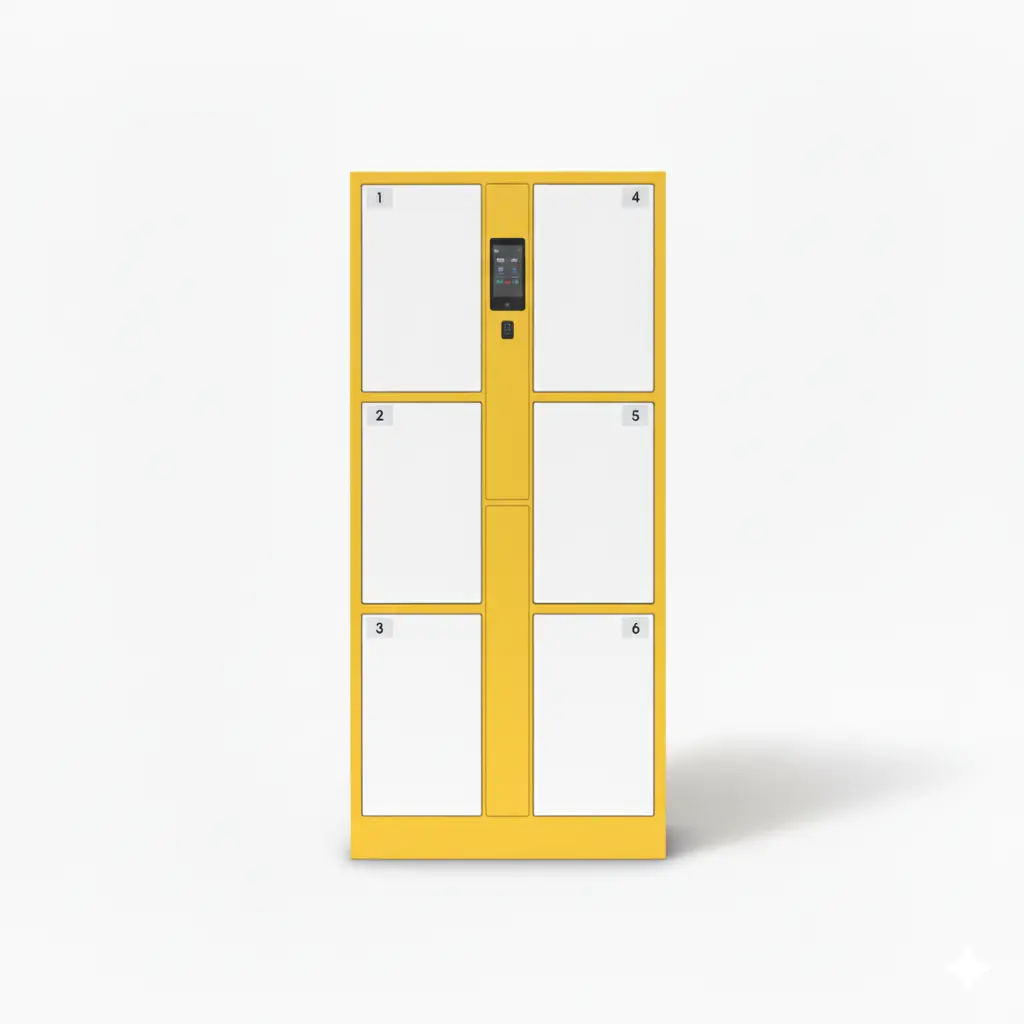 secure hospital locker front view with PIN code touchscreen for healthcare facilities