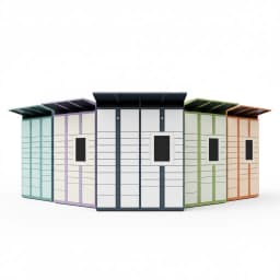 package delivery locker installed at gated community entrance