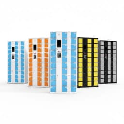 classroom charging locker side view showing modular column stacking for scalable school deployment