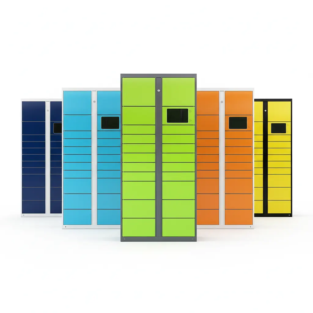 IP65 outdoor weatherproof smart parcel locker front view for community gate installation