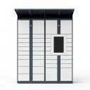 college campus parcel locker installed in student service center showing courier batch delivery mode