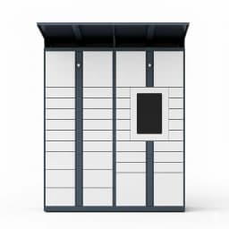 college campus parcel locker installed in student service center showing courier batch delivery mode