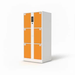 smart storage locker for tourist attractions, front view with touchscreen