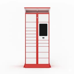 compact modular parcel locker system for small retail spaces