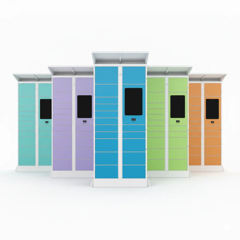 Smart multi-carrier parcel locker for logistics hub deployment