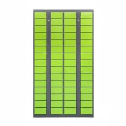 Modular compartment sizes S M L XL for multi-carrier parcel locker