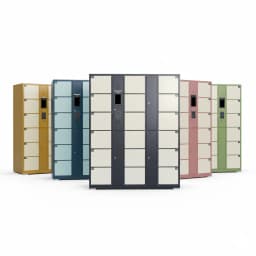 retail BOPIS pickup locker detail view 2, modular compartment layout for click-and-collect orders