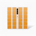 retail BOPIS pickup locker detail view 3, modular compartment layout for click-and-collect orders